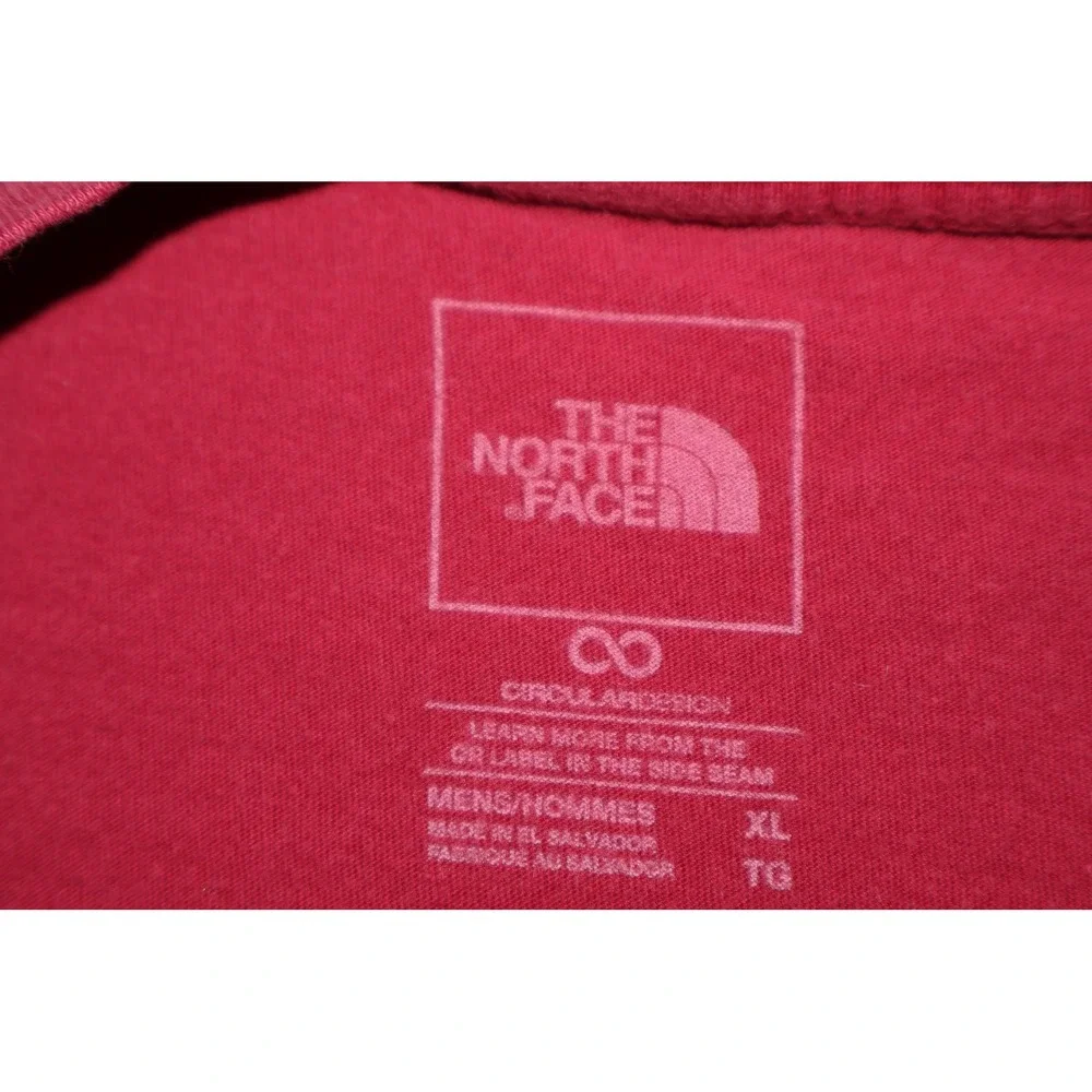 The North Face Long Sleeve T-Shirt Mens XL Maroon Graphic Logo Circular Design